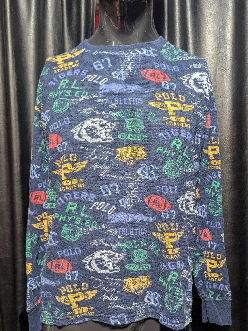 Polo Ralph Lauren Men's Sleepwear Waffle Knit Long Sleeve Shirt L